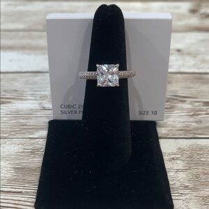 Charter Club Silver Ring with CZ Sparkling Stone